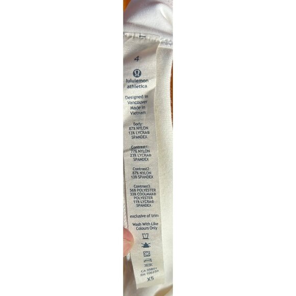 Lululemon Womens XS White Racerback Compression Tank Top Built in Bra - Picture 5 of 8